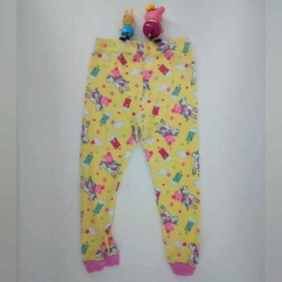 Peppa Pig Pajama Bottoms & Toys Set 100% Cotton Yellow Pink PJ 4T - Picture 2 of 13